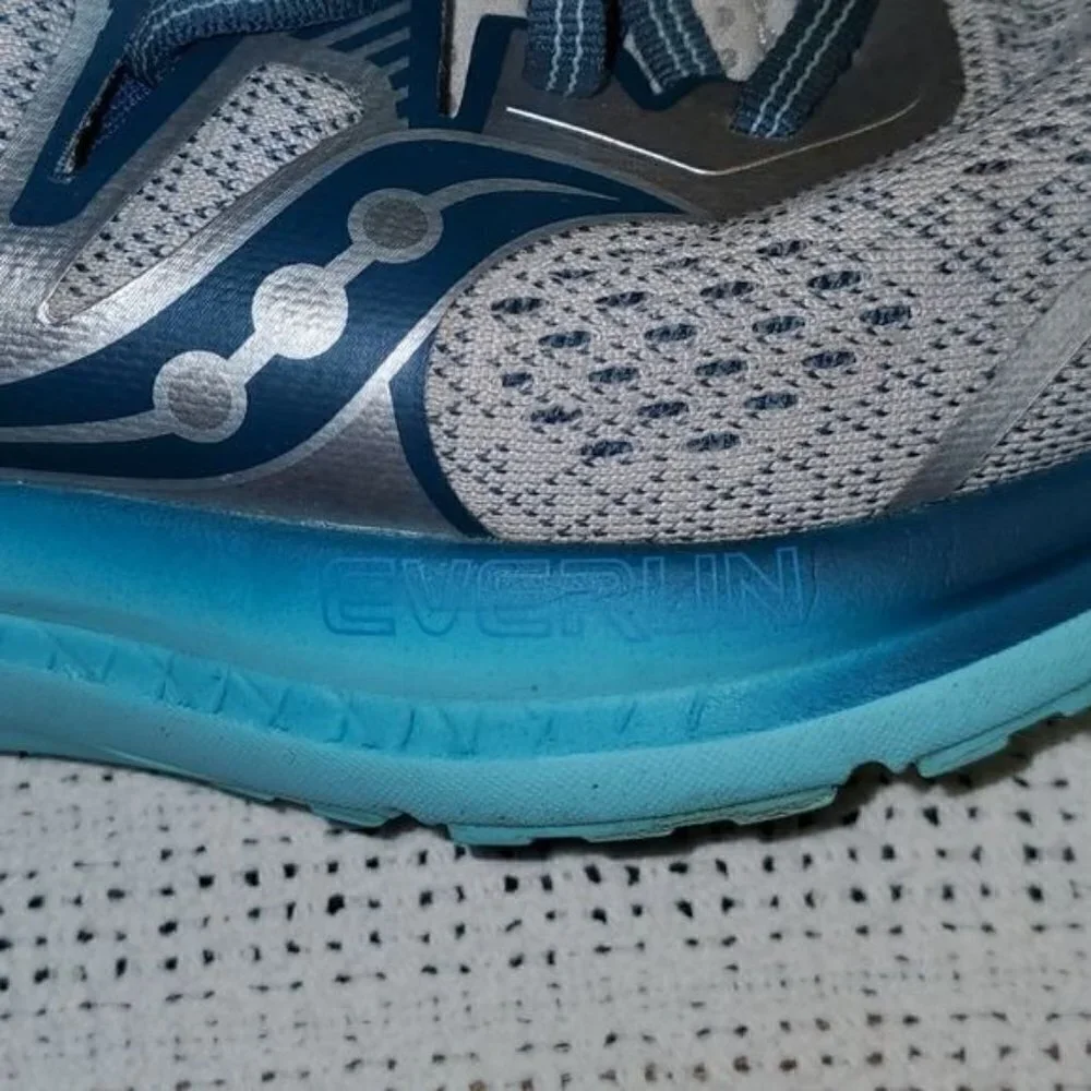 Saucony Omni Iso Support Frame Everrun‎ Sz. 8.5 Blue & Silver Athletic Shoes